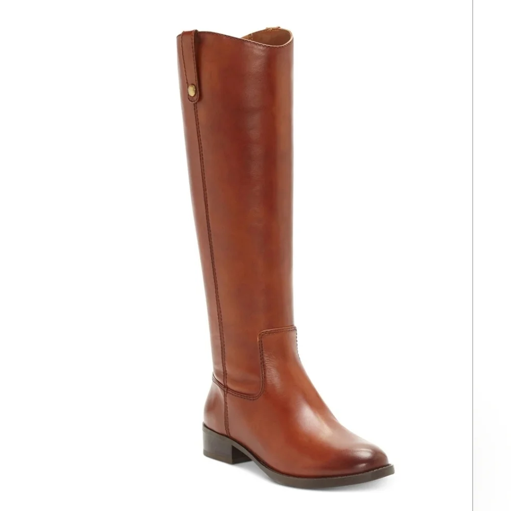 Elegant Brown Leather Riding Boots